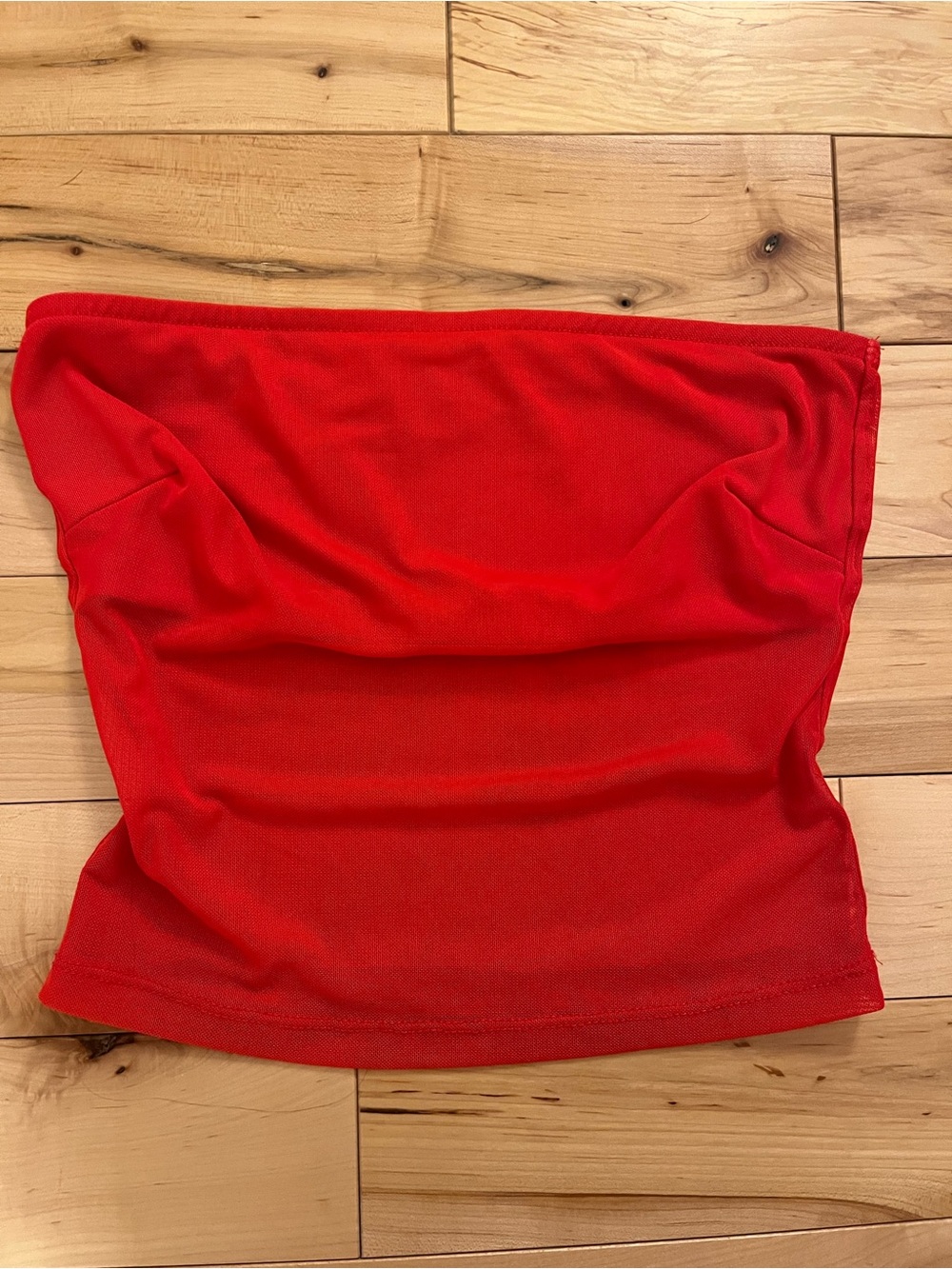 Edikted Red Strapless Crop Top